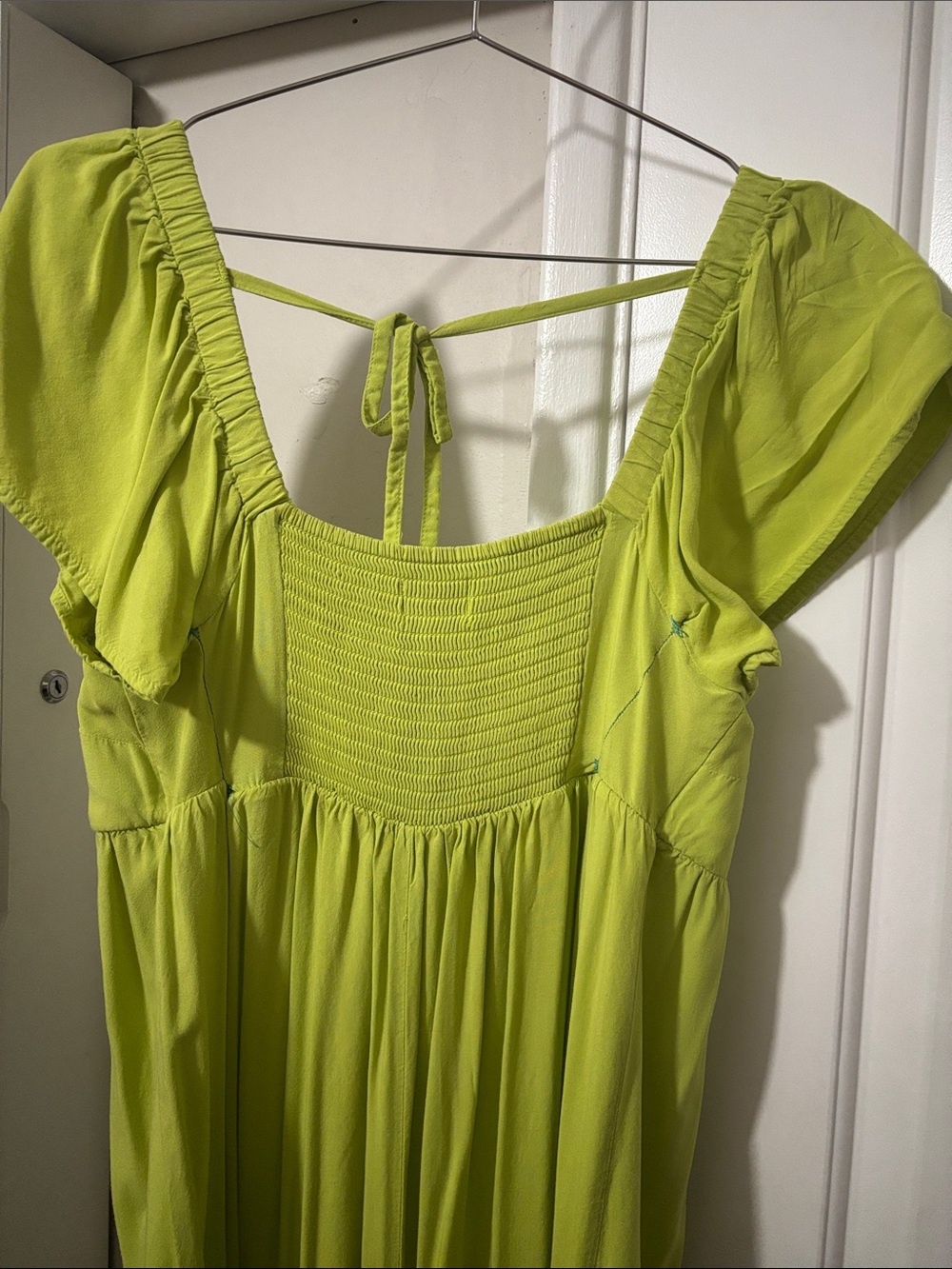 Ingrid & Isabel Lime Green Tiered Maxi Dress with Tie Back - Picture 3 of 4